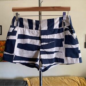 Alice+Olivia Blue & White Striped High Rise Cady Shorts Size 2